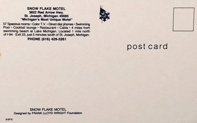 Snow Flake Motel - Old Post Card View (newer photo)